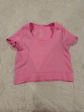 all in motion Pink Ribbed Crop Athletic Top